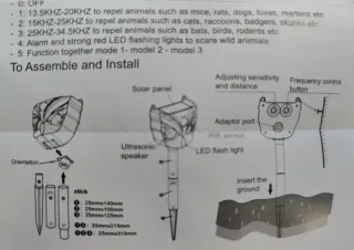 Repellente Ultrasonico Solare per Gatti e Cani New