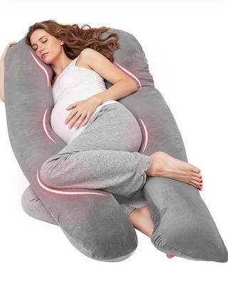 Cojín Embarazo Gris Terciopelo