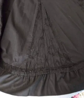 Falda larga de algodón negra