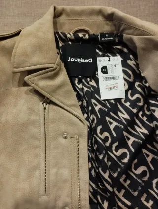 Chaqueta Biker Desigual Beige Talla XS
