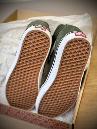 Zapatillas Vans altas verde oscuro de cuero