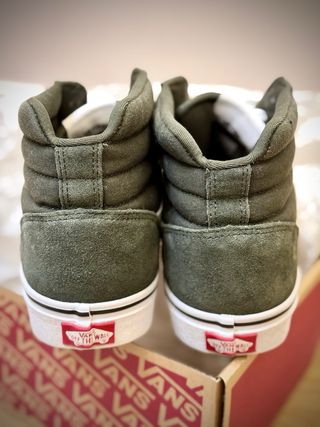 Zapatillas Vans altas verde oscuro de cuero