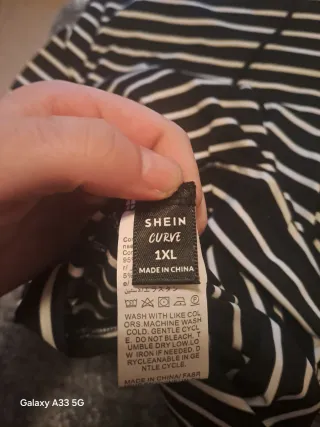 Vestido largo Shein rayas blancas y negras