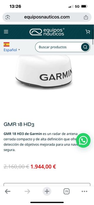 Antena Radar Garmin 18HD3