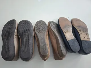 Lote 2 manoletinas mujer beige y marron