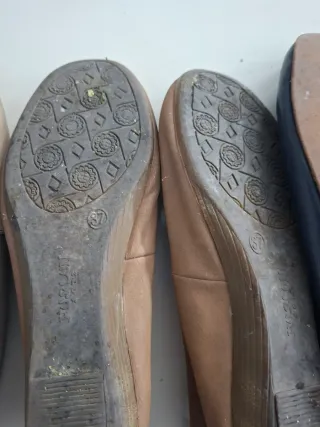 Lote 2 manoletinas mujer beige y marron