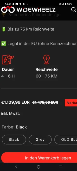 Bici Eléctrica Plegable Negra