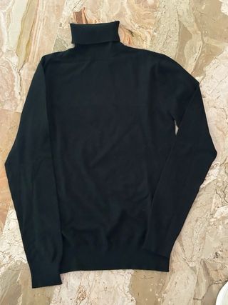 Maglia collo alto verde scuro