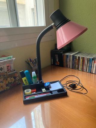 Flexo infantil escritorio negro y rosa