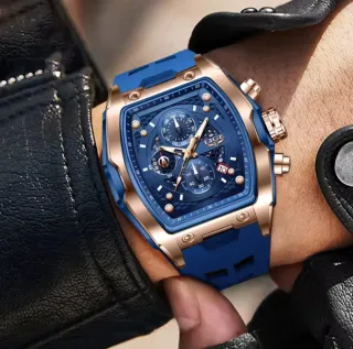 Reloj LIGE Hombre Azul y Dorado