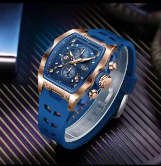 Reloj LIGE Hombre Azul y Dorado