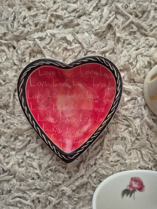 Set 3 Oggetti Decorativi Cuore Angelo Tazza