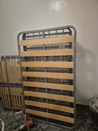 2 Somieres Cama 90cm Metal y Madera