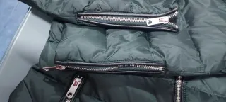 Chaquetòn, chaqueta, Plumas verde con capucha, de