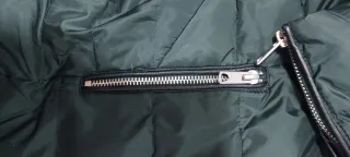 Chaquetòn, chaqueta, Plumas verde con capucha, de