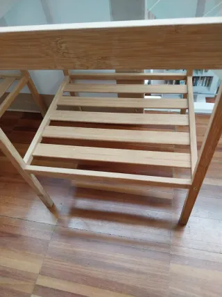 Mesita Ikea Madera y Cristal