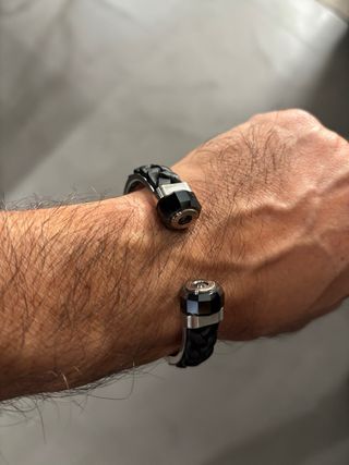 Pulsera Swarovski Piel y Cristal Hombre