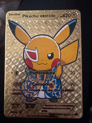 Carta Pokémon Pikachu Vestido Oro HP420