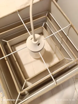 Lámpara colgante extensible beige