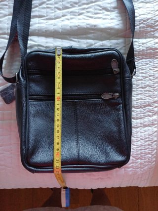 Bolso bandolera hombre piel negro