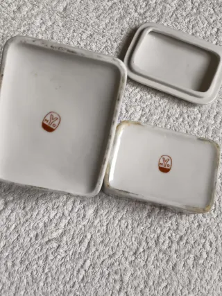 JUEGO TOCADOR BAÑO LAVABO PORCELANA RETRO AÑOS 60