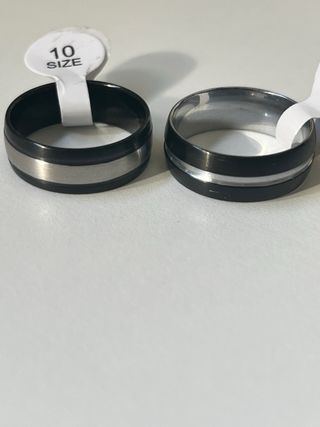 Pareja Anillos Acero Hombre Talla 10