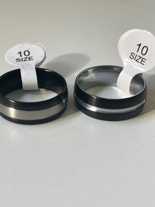 Pareja Anillos Acero Hombre Talla 10