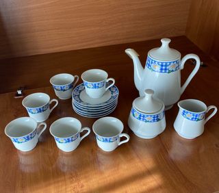 Juego de café porcelana floral