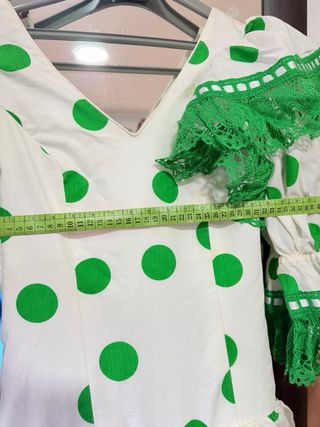 Traje Flamenca Mujer Lunares Verde Talla Única