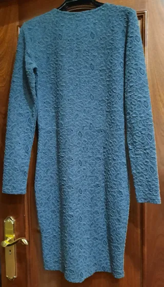 Vestido Gris Encaje Mujer