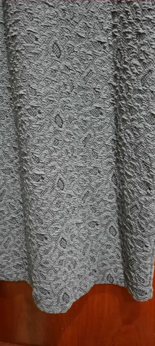 Vestido Gris Encaje Mujer