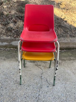 Conjunto 3 Sillas Escolares Niños Antiguas