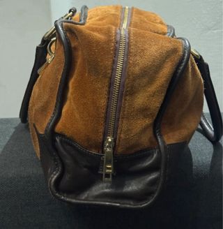 Bolso Loewe Vintage Ante Marrón y Dorado