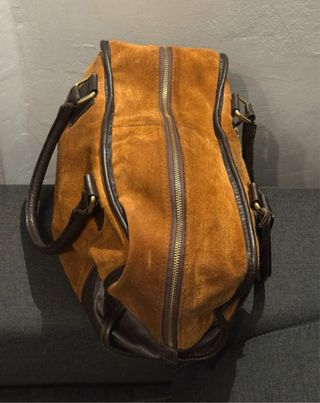 Bolso Loewe Vintage Ante Marrón y Dorado