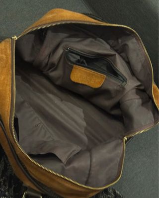 Bolso Loewe Vintage Ante Marrón y Dorado