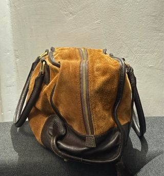 Bolso Loewe Vintage Ante Marrón y Dorado