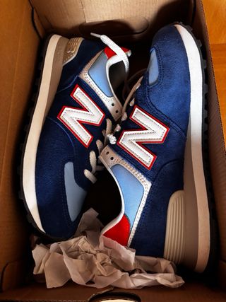 New Balance 574 Talla 40 Azul/Rojo