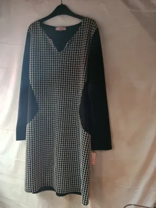 Vestido festa Negro/Blanco Talla 48 sin estrenar