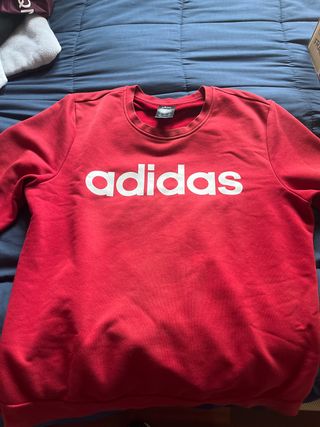 Sudadera Adidas Roja Logo Grande