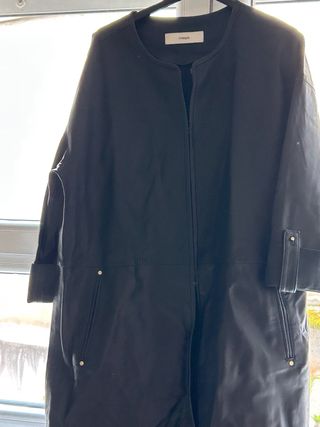 Abrigo Uterqüe Piel Negro