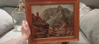 Cuadro paisaje con vacas