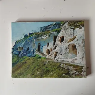 Olio tela paesaggio rurale Michele Mangino Gravina