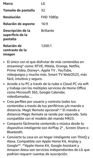 Monitor LG 32 32SR50F-W Smart Monitor Nuovo