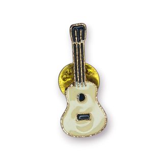 Broche Guitarra Beige e Dourado