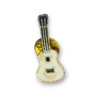 Broche Guitarra Beige e Dourado