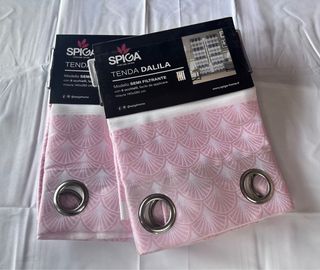 2 Tende Dalila 140x275 Semi Filtrante Rosa/Grigio