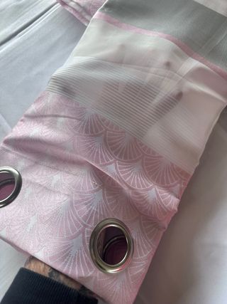 2 Tende Dalila 140x275 Semi Filtrante Rosa/Grigio