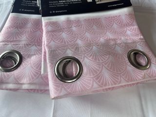 2 Tende Dalila 140x275 Semi Filtrante Rosa/Grigio