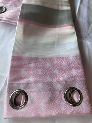 2 Tende Dalila 140x275 Semi Filtrante Rosa/Grigio