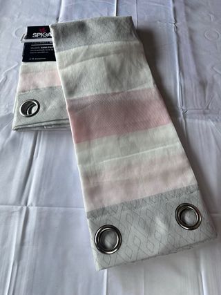 2 Tende Stefania 140x280 Semi Filtrante Rosa/Grigo